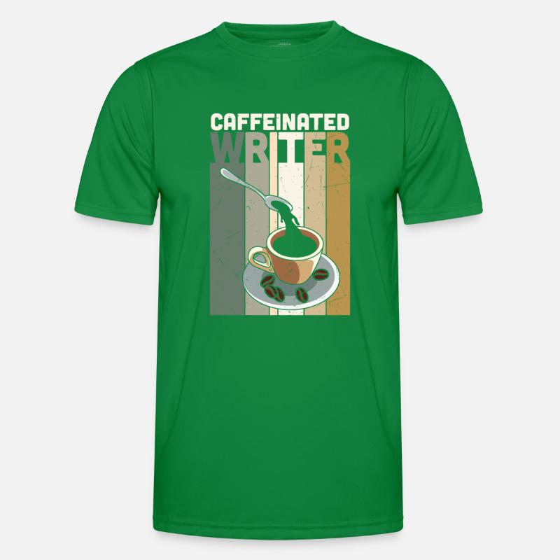 Caffeinated Writer Writing Novel Writer Men's Functional T-Shirt