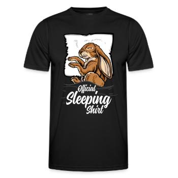 Offizielles Schlafshirt Hase Kaninchen Schlafanzug - Männer Funktions-T-Shirt - Schwarz - Vorne - AI Model Male 178 dark (178cm)