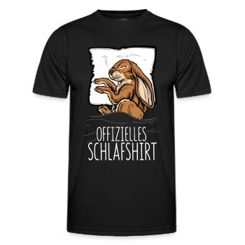 Offizielles Schlafshirt Hase Kaninchen Schlafanzug - Männer Funktions-T-Shirt - Schwarz - Vorne - AI Model Male 178 dark (178cm)