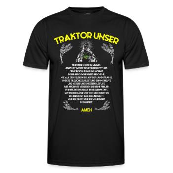 Traktor Unser Bauer Landwirt Spruch - Männer Funktions-T-Shirt - Schwarz - Vorne - AI Model Male 178 dark (178cm)