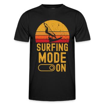 Windsurfen Mode on retro vintage - Männer Funktions-T-Shirt - Schwarz - Vorne - AI Model Male 178 dark (178cm)