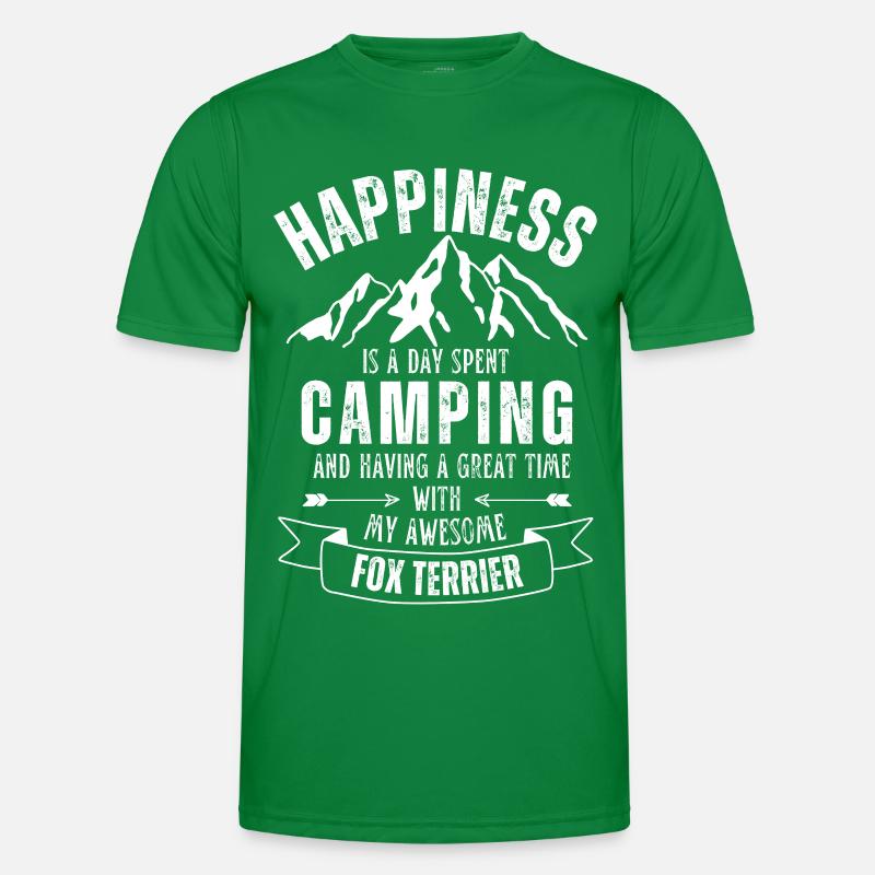 Camping und Fox-Terrier Männer Funktions-T-Shirt