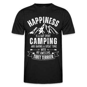 Camping et terriers tibétains - T-shirt sport Homme - noir - Devant - AI Model Male 178 dark (178cm)