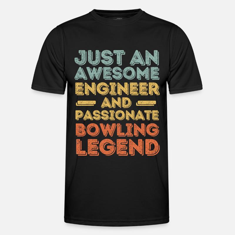 Engineer Bowling retro - Men's Functional T-Shirt - black