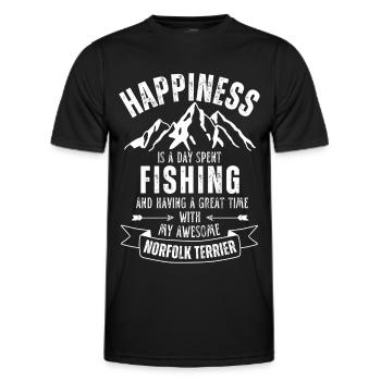 Fishing and Norfolk Terriers - Men's Functional T-Shirt - black - Front - AI Model Male 178 dark (178cm)