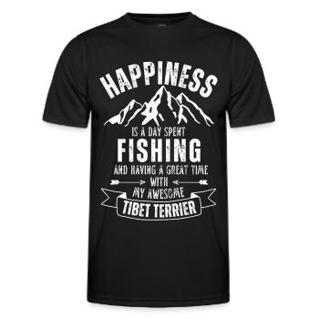 Pêche et terriers tibétains - T-shirt sport Homme - noir - Devant - AI Model Male 178 dark (178cm)