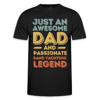 Papa sand sailing retro - T-shirt sport Homme - noir - Devant - AI Model Male 178 dark (178cm)