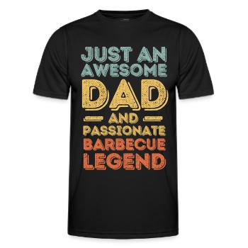 Papa Barbecue retro - Männer Funktions-T-Shirt - Schwarz - Vorne - AI Model Male 178 dark (178cm)