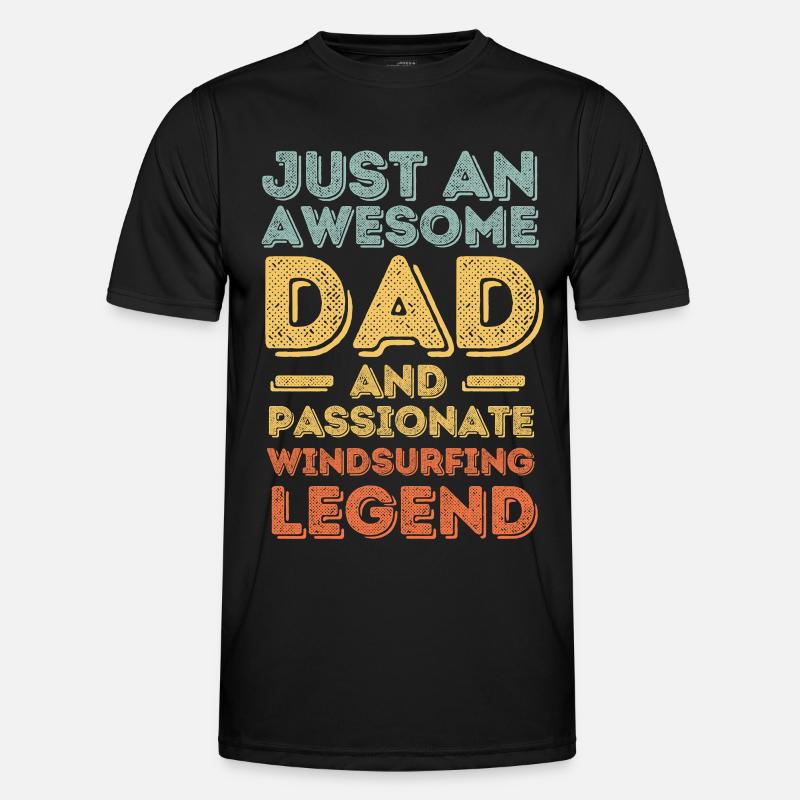 Dad windsurfing retro - Men's Functional T-Shirt - black