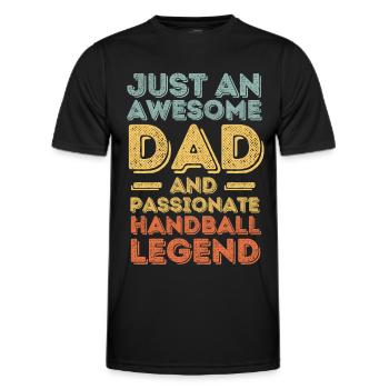 Papa Handball rétro - T-shirt sport Homme - noir - Devant - AI Model Male 178 dark (178cm)