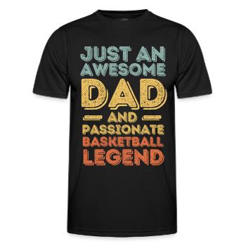Papa basket rétro - T-shirt sport Homme - noir - Devant - AI Model Male 178 dark (178cm)