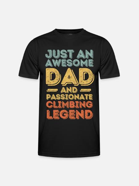 Papa climbing retro - Men's Functional T-Shirt - black
