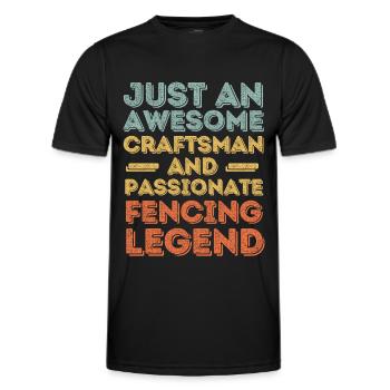 Artisan fencing retro - Men's Functional T-Shirt - black - Front - AI Model Male 178 dark (178cm)
