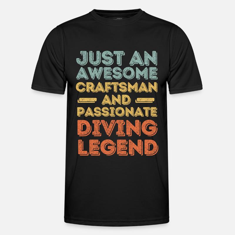 Handwerker Tauchen retro Männer Funktions-T-Shirt