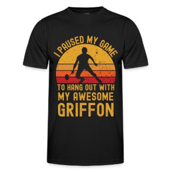 Badminton et Griffon - T-shirt sport Homme - noir - Devant - AI Model Male 178 dark (178cm)