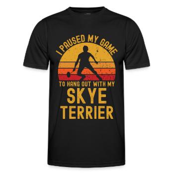 Badminton und Skye Terrier - Männer Funktions-T-Shirt - Schwarz - Vorne - AI Model Male 178 dark (178cm)
