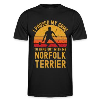 Badminton und Norfolk Terrier - Männer Funktions-T-Shirt - Schwarz - Vorne - AI Model Male 178 dark (178cm)