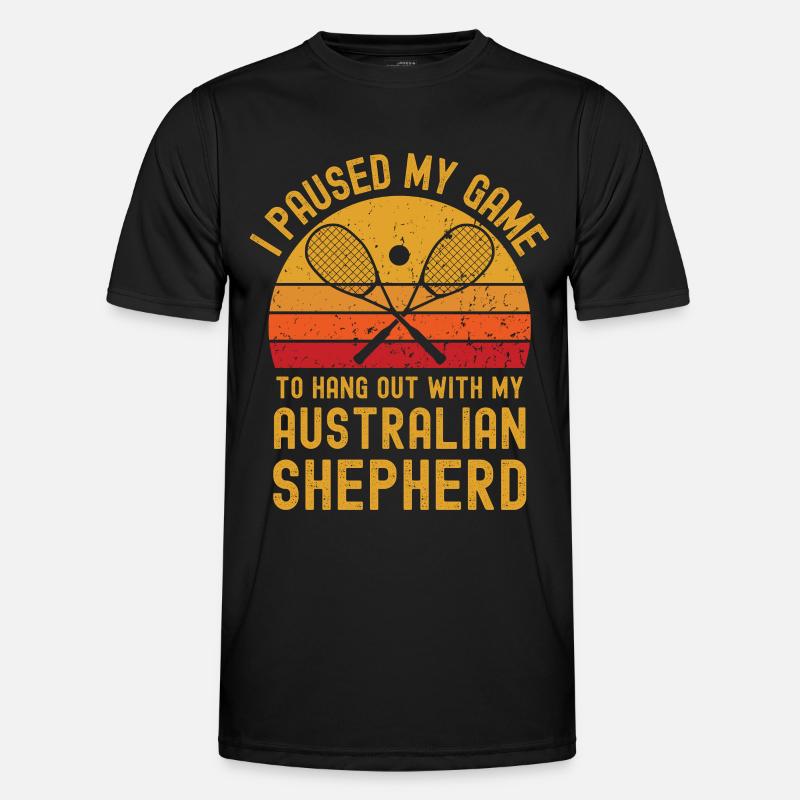Squash und Australischer Schäferhund - Männer Funktions-T-Shirt - Schwarz