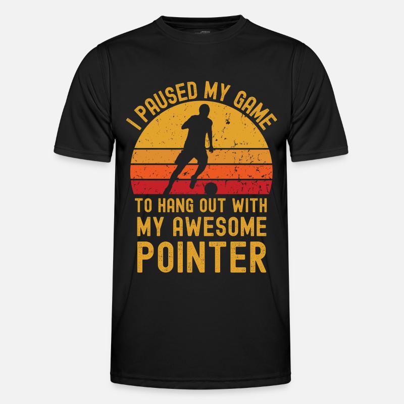 Fußball und Pointer Männer Funktions-T-Shirt