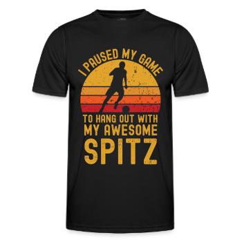 Football et Spitz - T-shirt sport Homme - noir - Devant - AI Model Male 178 dark (178cm)