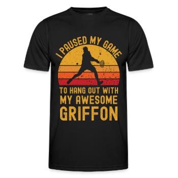 Tennis et Griffon - T-shirt sport Homme - noir - Devant - AI Model Male 178 dark (178cm)
