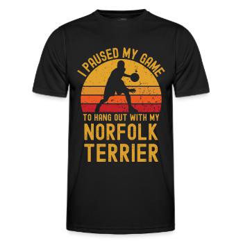 Basketball and Norfolk Terrier - Men's Functional T-Shirt - black - Front - AI Model Male 178 dark (178cm)