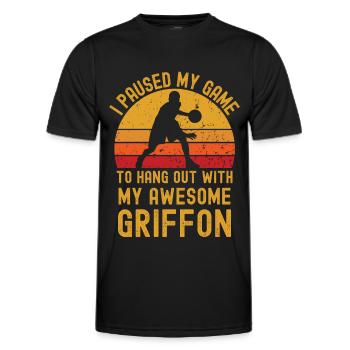 Basketball et Griffon - T-shirt sport Homme - noir - Devant - AI Model Male 178 dark (178cm)