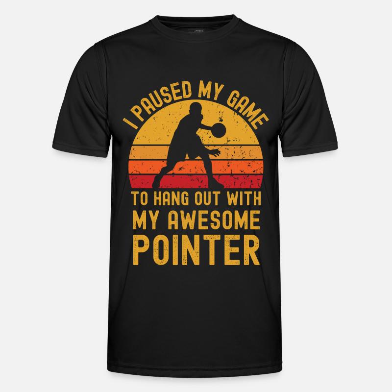 Basketball und Pointer Männer Funktions-T-Shirt