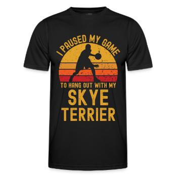 Basketball und Skye-Terrier - Männer Funktions-T-Shirt - Schwarz - Vorne - AI Model Male 178 dark (178cm)