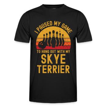 Bowling und Skye-Terrier - Männer Funktions-T-Shirt - Schwarz - Vorne - AI Model Male 178 dark (178cm)