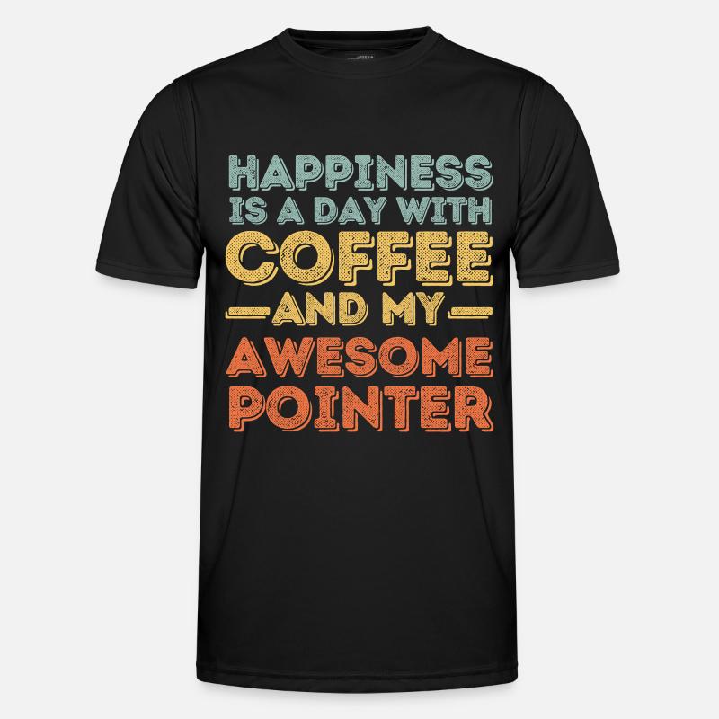 Pointer Kaffee Hund Cafe - Männer Funktions-T-Shirt - Schwarz