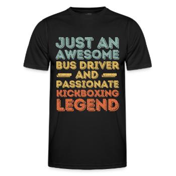 Busfahrer Kickboxen retro - Männer Funktions-T-Shirt - Schwarz - Vorne - AI Model Male 178 dark (178cm)
