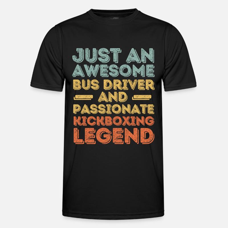 Busfahrer Kickboxen retro Männer Funktions-T-Shirt