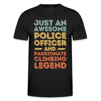 Polizist Klettern retro - Männer Funktions-T-Shirt - Schwarz - Vorne - AI Model Male 178 dark (178cm)