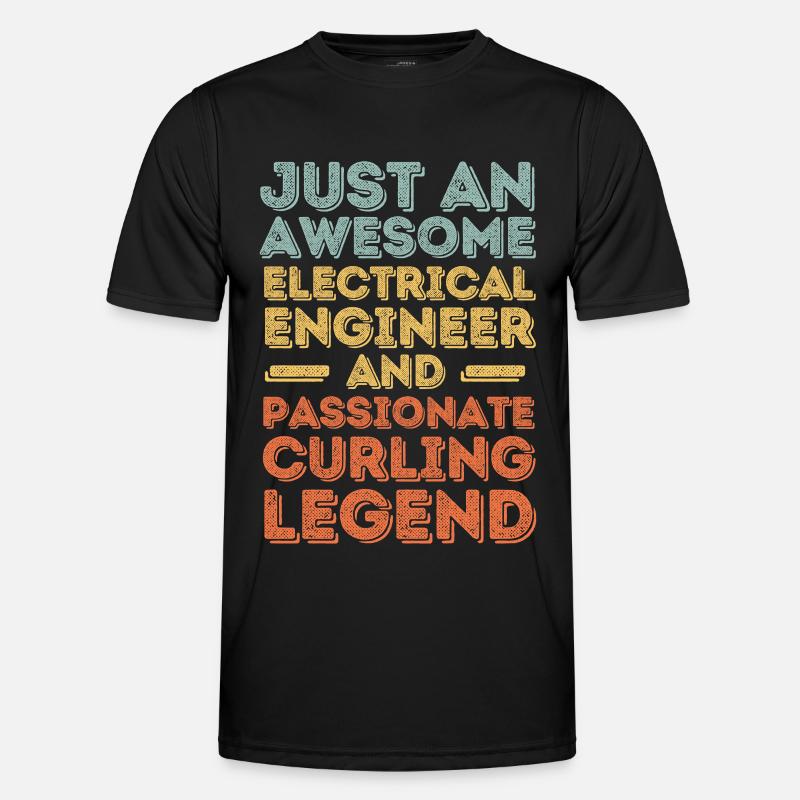 Electrical Engineer Curling retro Men's Functional T-Shirt
