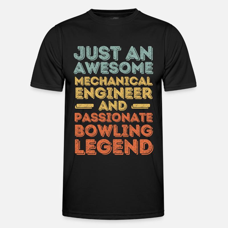 Mechanical Engineer Bowling retro Men's Functional T-Shirt