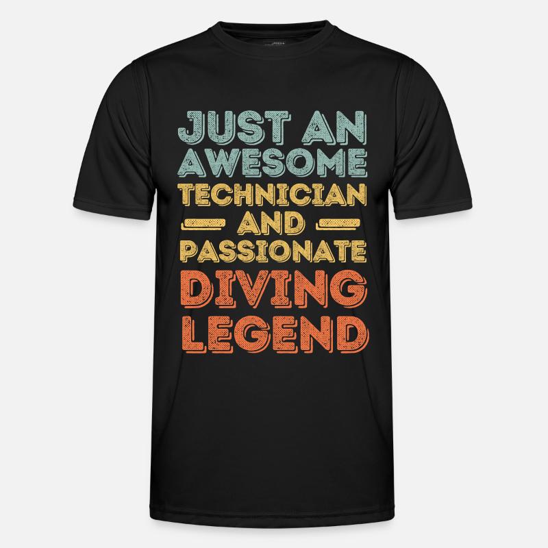 Techniker Tauchen retro Männer Funktions-T-Shirt