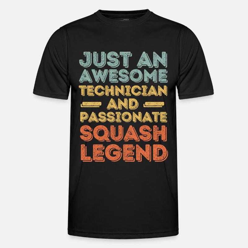 Techniker Squash retro - Männer Funktions-T-Shirt - Schwarz