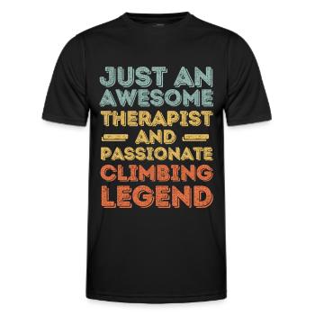 Therapeut Klettern retro - Männer Funktions-T-Shirt - Schwarz - Vorne - AI Model Male 178 dark (178cm)