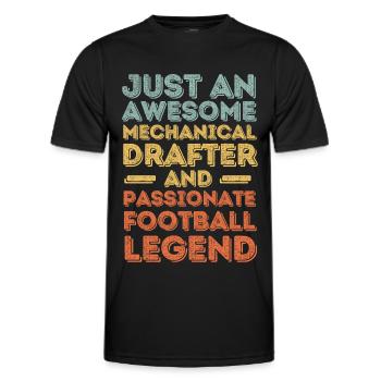 Dessinateur technique football rétro - T-shirt sport Homme - noir - Devant - AI Model Male 178 dark (178cm)