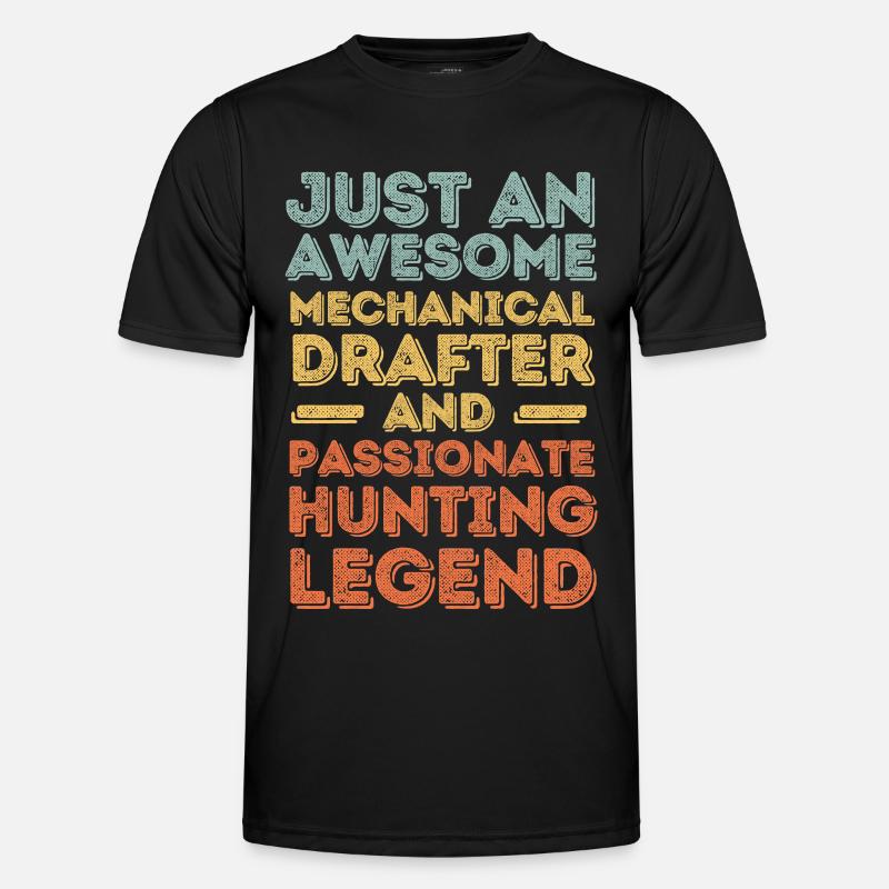 Technischer-Zeichner Jagen retro Männer Funktions-T-Shirt