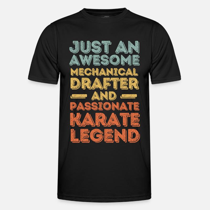 Technical Draughtsman Karate retro - Men's Functional T-Shirt - black