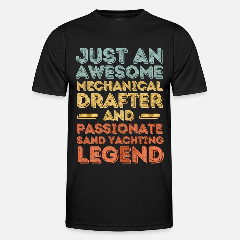 Dessinateur technique sable voile rétro T-shirt sport Homme