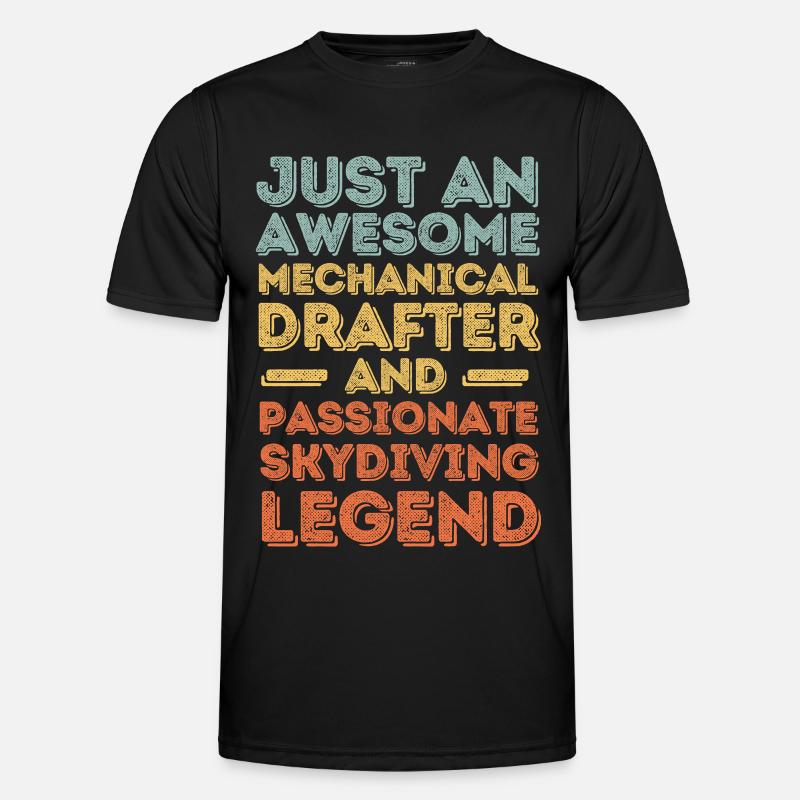 Technical draughtsman skydiving retro Men's Functional T-Shirt