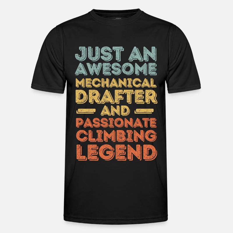Technical draughtsman climbing retro - Men's Functional T-Shirt - black