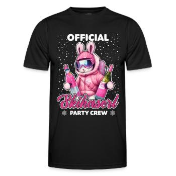 Skifahren Official Skihaserl Party Crew Apres Ski - Männer Funktions-T-Shirt - Schwarz - Vorne - AI Model Male 178 dark (178cm)