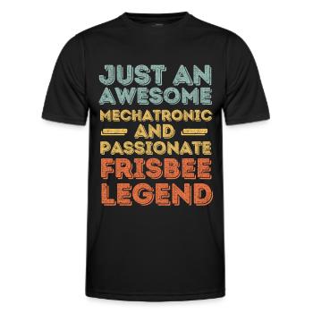 Mechatronics Engineer Frisbee retro - Men's Functional T-Shirt - black - Front - AI Model Male 178 dark (178cm)