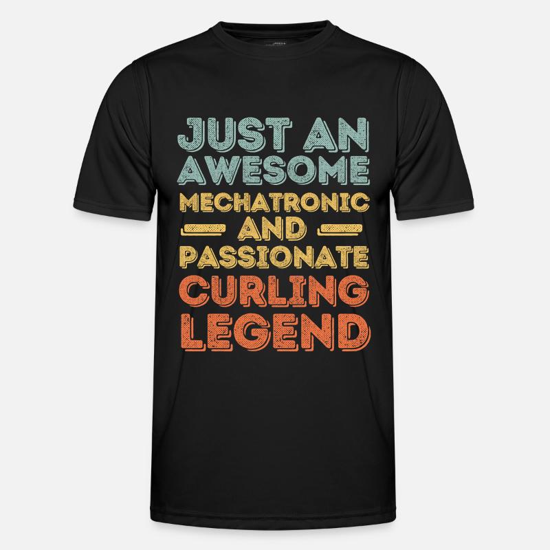 Mechatroniker Curling retro - Männer Funktions-T-Shirt - Schwarz
