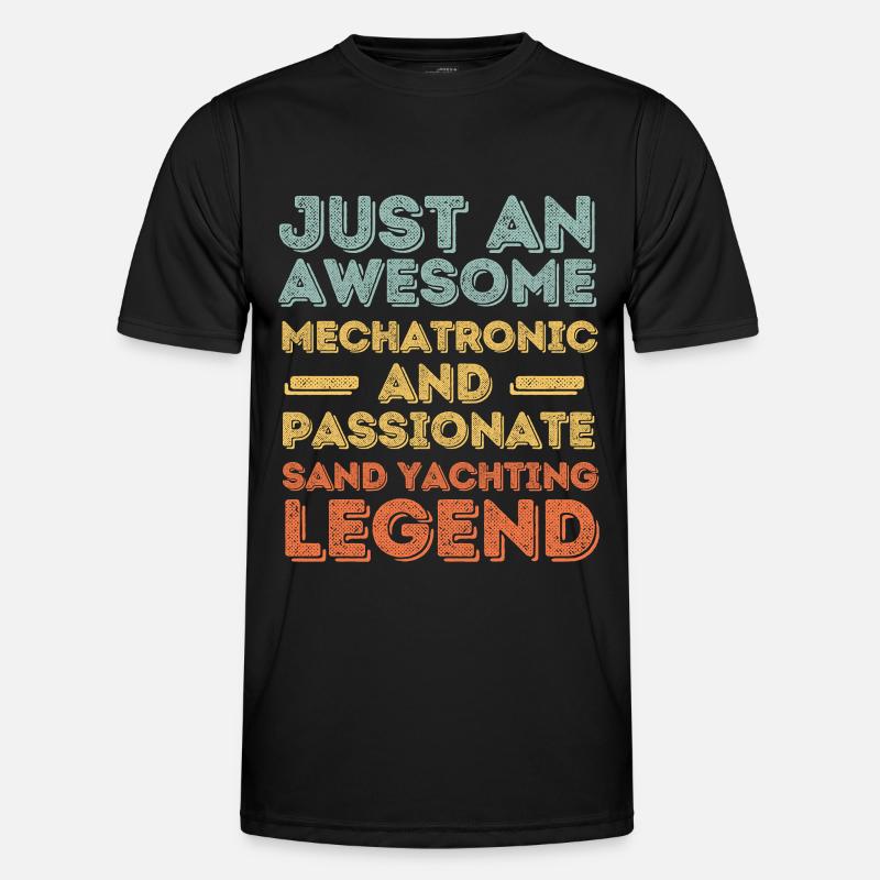 Mechatronics engineer sand sails retro - Men's Functional T-Shirt - black