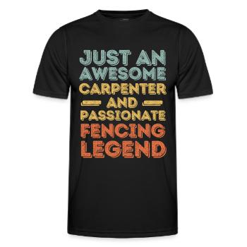 Zimmermann Fechten retro - Männer Funktions-T-Shirt - Schwarz - Vorne - AI Model Male 178 dark (178cm)
